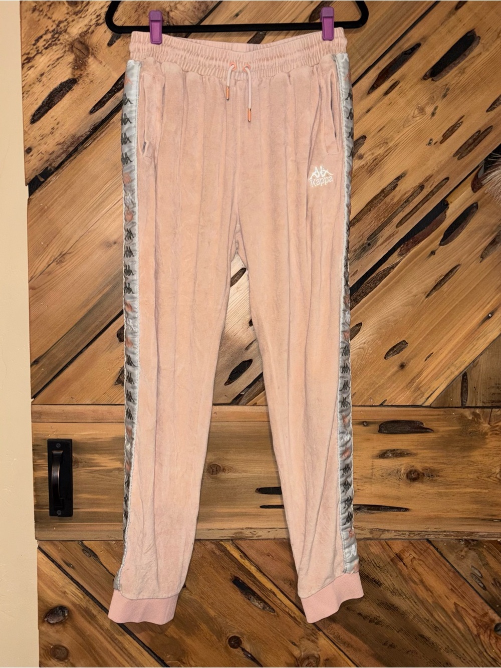 Kappa Light Pink Velour Track Pants